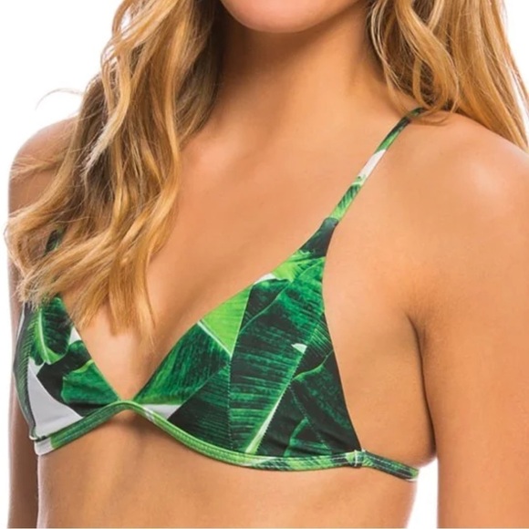 NEW Stone Fox Swim Isla Banana Leaf Triangle Bikini Top - Picture 6 of 9